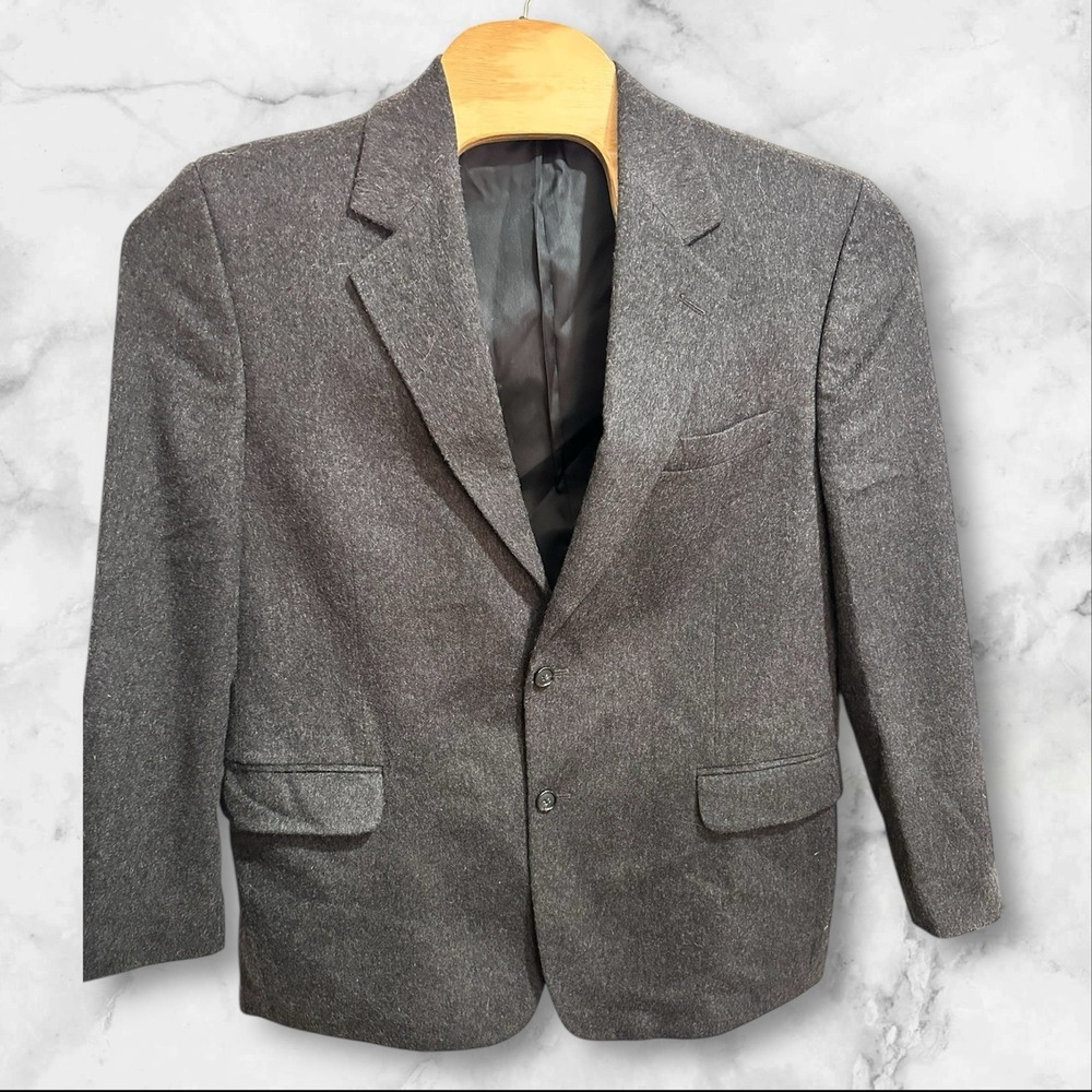 Grant Thomas‎ Two Button Closure Dark  Gray Pure Cashmere Sport Coat Blazer